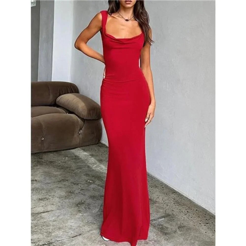 Backless Wide Strap Maxi Dress - Picture 3 of 16